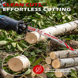 3-pack 15 inch 6 TPI curved pruning reciprocating saw blades for tree trimming, branches, green wood and wood cutting