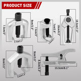 Complete 5Pc Front End Service Tool Kit displayed in a blue case, suitable for automotive ball joint and tie rod maintenance