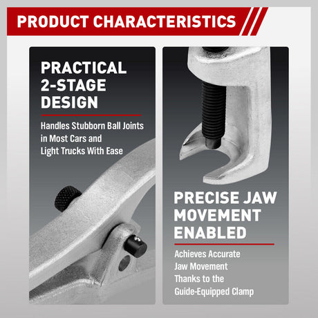 Complete 5Pc Front End Service Tool Kit displayed in a blue case, suitable for automotive ball joint and tie rod maintenance