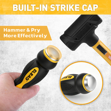 4-piece heavy duty pry bar set with 8, 12, 18 and 24 inch CR-V steel pry bars, angled tips, strike caps and TPR handles