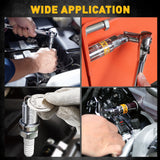 16 piece 3/8 drive spark plug socket set with torque wrench magnetic swivel sockets extension bar and torx bits automotive tool kit