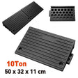 heavy duty rubber curb ramp with anti-slip angled surface, 10 ton load capacity and connectable design for driveways, doorways, cars, wheelchairs, motorcycles, trolleys, strollers