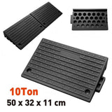 heavy duty rubber curb ramp with anti-slip angled surface, 10 ton load capacity and connectable design for driveways, doorways, cars, wheelchairs, motorcycles, trolleys, strollers