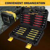 35 piece magnetic nut driver set metric and SAE 1/4 inch hex shank impact compatible with storage case