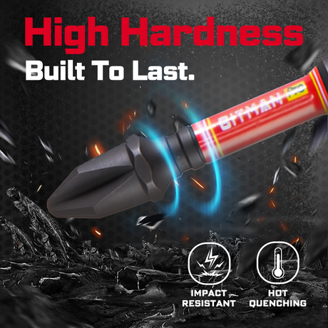 10-piece 6-inch PH2 impact power bit set made from heat-treated S2 alloy steel with magnetic CNC-machined tips, extended torsion zones and a storage case for impact drivers, drills, woodworking and repair tasks.