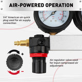 cylinder leak down tester kit dual gauge engine compression tester air powered automotive diagnostic tool with hose adapters 10mm 12mm 14mm for car motorcycle engine testing
