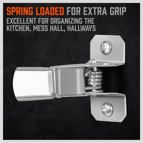 10 Pack Metal Bulldog Clamps, Spring Loaded Wall Mounted Broom and Mop Holder Clips for Garage and Garden Tool Storage
