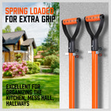 10 Pack Metal Bulldog Clamps, Spring Loaded Wall Mounted Broom and Mop Holder Clips for Garage and Garden Tool Storage