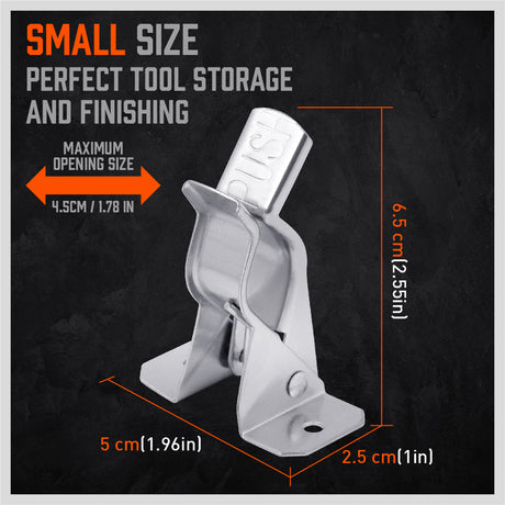10 Pack Metal Bulldog Clamps, Spring Loaded Wall Mounted Broom and Mop Holder Clips for Garage and Garden Tool Storage