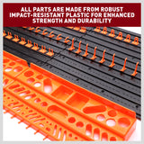 HORUSDY 52-piece wall mounted pegboard tool organizer with shelves and assorted hooks for garage and workshop storage