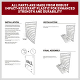 HORUSDY 52-piece wall mounted pegboard tool organizer with shelves and assorted hooks for garage and workshop storage