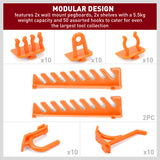 HORUSDY 52-piece wall mounted pegboard tool organizer with shelves and assorted hooks for garage and workshop storage