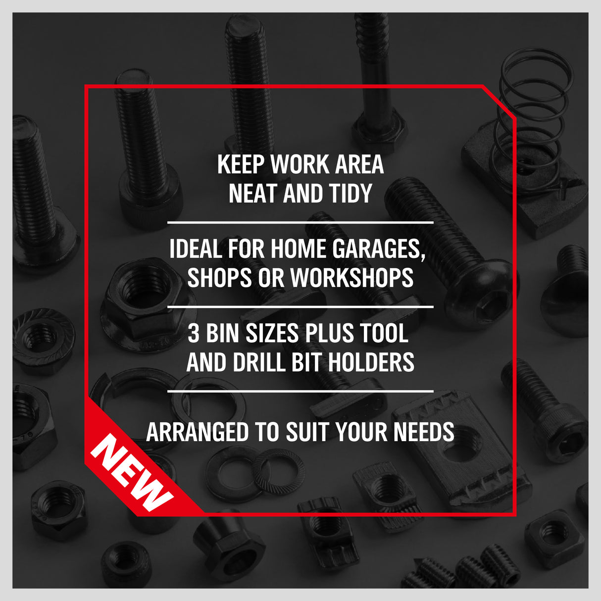 HORUSDY 52-piece wall mounted pegboard tool organizer with shelves and assorted hooks for garage and workshop storage