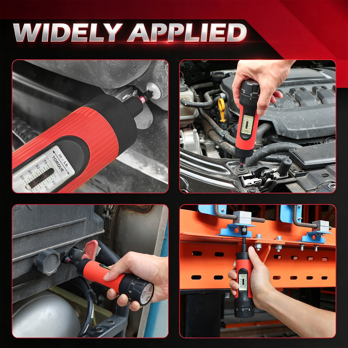 45-piece adjustable torque screwdriver set with 10-70 in-lb scale, 1/4-inch magnetic bit holder, 24 S2 bits and 20 SAE and metric nut drivers