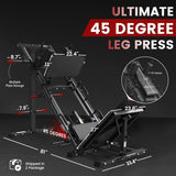 leg press hack squat machine combo 45 degree home gym equipment with bearing system adjustable safety stops heavy duty steel frame 900lbs capacity