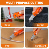 4Pc Folding Utility Knife Set | Quick-Change Box Cutter with 10 Extra Blades | Includes Storage Bag