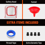 HORUSDY 40L sand blasting tank, featuring a high-pressure abrasive blaster with a 60-125 PSI working range, durable rubber wheels, and a 40L media capacity for heavy-duty surface cleaning.