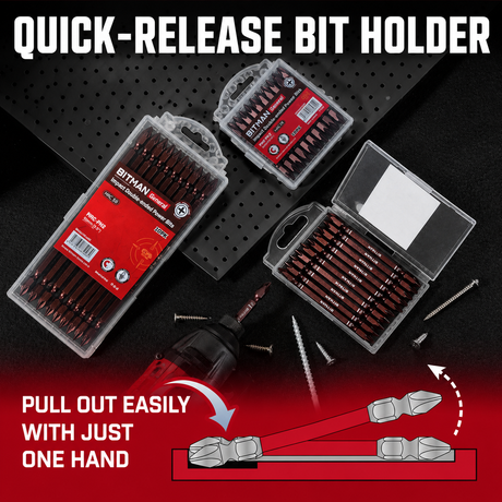 PH2 double-ended impact screwdriver bit set with S2 steel magnetic power bits, torsion zone design, available in 65mm, 90mm and 150mm lengths for impact drivers and drills