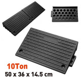 heavy duty rubber curb ramp with anti-slip angled surface, 10 ton load capacity and connectable design for driveways, doorways, cars, wheelchairs, motorcycles, trolleys, strollers
