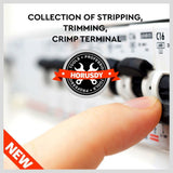 8 Inch 5-in-1 Automatic Wire Stripper with Self Adjusting Jaws, Wire Cutter, Terminal Crimper and Orange Non-Slip Handles