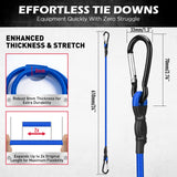 24 inch heavy duty bungee cords with locking carabiners, 8mm elastic tie down straps for cargo, camping, travel and outdoor use
