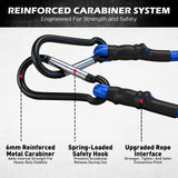 24 inch heavy duty bungee cords with locking carabiners, 8mm elastic tie down straps for cargo, camping, travel and outdoor use