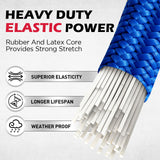 24 inch heavy duty bungee cords with locking carabiners, 8mm elastic tie down straps for cargo, camping, travel and outdoor use
