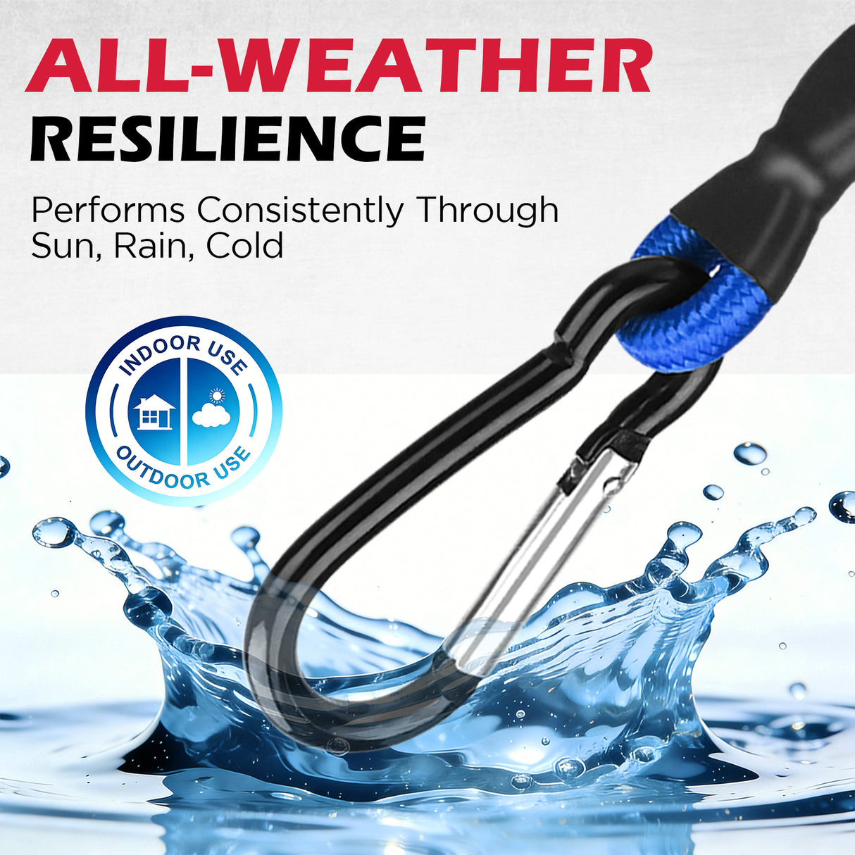 SEDY 5-Pack 24 Inch Heavy Duty Bungee Cords with Locking Carabiners, 8mm Elastic Tie Down Straps, 44 lbs Load Capacity, Weather Resistant for Cargo, Camping & Travel