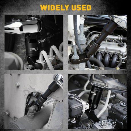 ELEAD 8 piece flex head crowfoot line wrench set with 3/8 and 1/2 inch drive metric flare nut wrenches for automotive repair