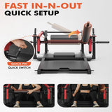 plate loaded leg extension and curl machine with adjustable footplate backrest hip thrust function home gym lower body workout equipment