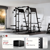all in one smith machine power rack home gym with cable system dual pulley multifunction workout equipment