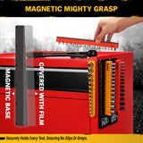 1/4-inch magnetic detachable socket organizer set for metric and SAE sockets, heavy-duty tray for toolboxes, carts, and workshop storage