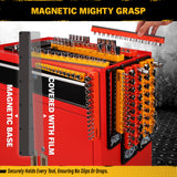 Magnetic detachable socket organizer set with labeled SAE and metric trays for 1/4, 3/8 and 1/2 inch drive sockets, ideal for toolboxes, carts and workshops