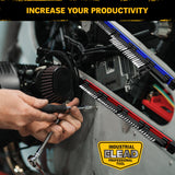 magnetic aluminium bit rail organizer set for 1/4 inch driver bits in red and blue