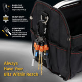 ELEAD 6-pack drill bit holder with quick release carabiner, 1/4 inch hex shank organisers for screwdriver and drill accessories