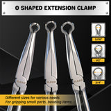 3-piece 11-inch hose gripper plier set with magnetic racks and rolling pouch for automotive hose clamp removal and small ring gripping