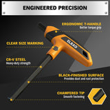 14 piece T handle hex key set CR-V steel metric SAE allen wrench ergonomic grip long arm hex key set for automotive repair