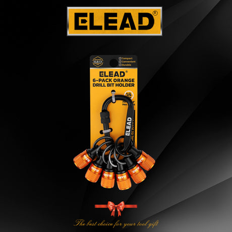 ELEAD 6-pack drill bit holder with quick release carabiner, 1/4 inch hex shank organisers for screwdriver and drill accessories