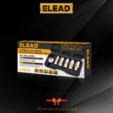 6-piece 3/8 inch drive spark plug socket set with metric and SAE sockets, CR-V steel, 6-point design and spark plug gap tool in storage case