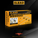 ELEAD 66-piece pegboard hook set with 2-inch, 4-inch, and 6-inch metal hooks for garage and workshop wall tool storage