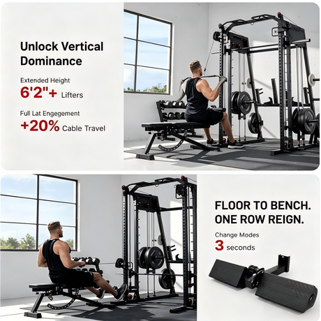 all in one smith machine power rack home gym with cable system dual pulley multifunction workout equipment