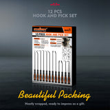12 piece hook and pick set with long and mini picks for o ring removal automotive and diy repair