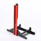 Car tire and wheel cleaning stand with roller support for safe and efficient wheel detailing