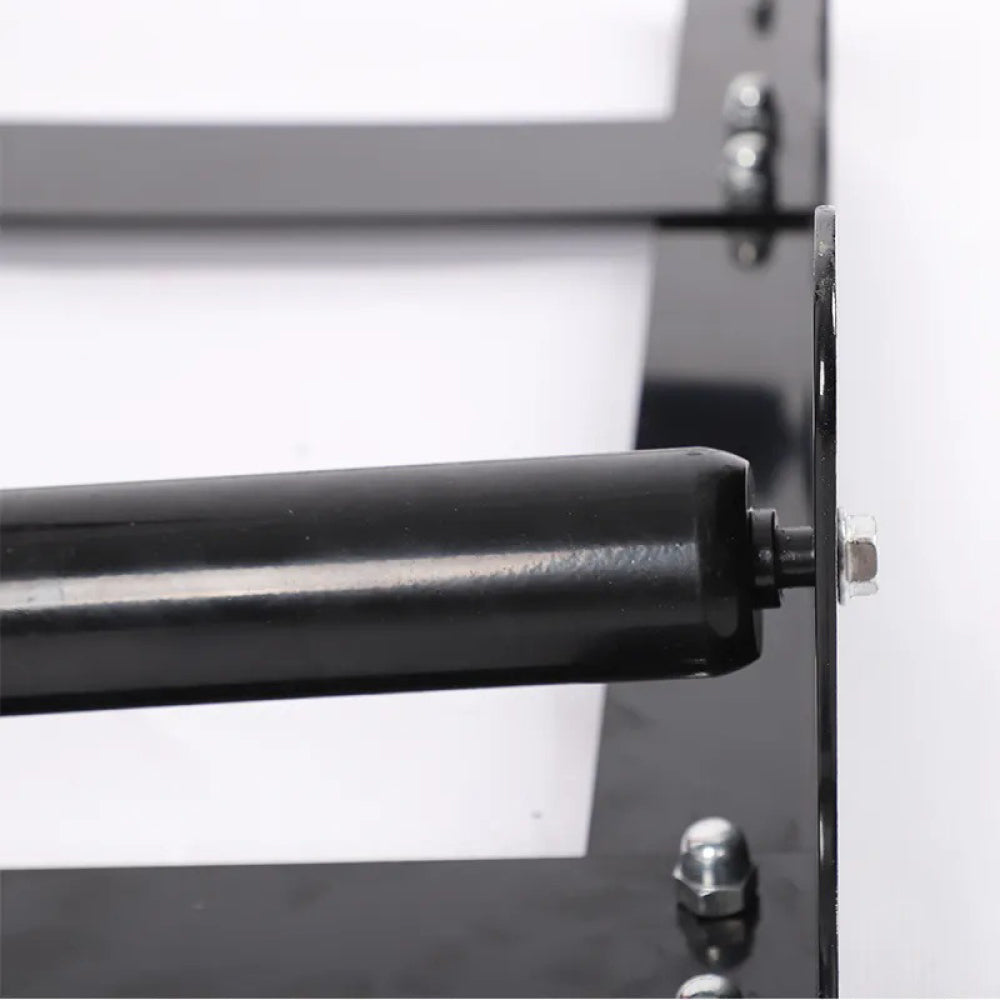 Car tire and wheel cleaning stand with roller support for safe and efficient wheel detailing