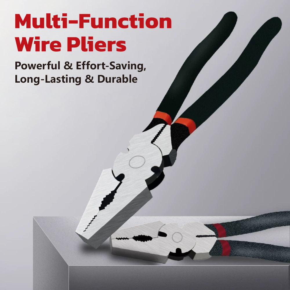 10 inch multi-function clamping pliers made of CR-V steel with non-slip grip and 29mm max jaw opening for wire and general repair work