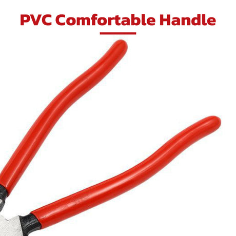 9 inch industrial wire pliers with wavy serrated jaws, 3-in-1 design for clamping, fastening and cutting steel wire with PVC grip handles