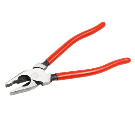 9 inch industrial wire pliers with wavy serrated jaws, 3-in-1 design for clamping, fastening and cutting steel wire with PVC grip handles