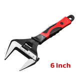 SEDY Wide Opening Adjustable Wrench Set, 6-Inch & 10-Inch Short Handle Spanners with Laser Scale for Tight Spaces