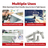Wide opening adjustable wrench set with laser scale, short handle design and rubber grip, including 6-inch and 10-inch spanners for plumbing and mechanical work