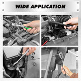 SWANLAKE 7-Piece Impact Universal Joint & Socket Adapter Set, 1/4 3/8 1/2 Drive, CR-Mo Steel with Magnetic Socket Rail